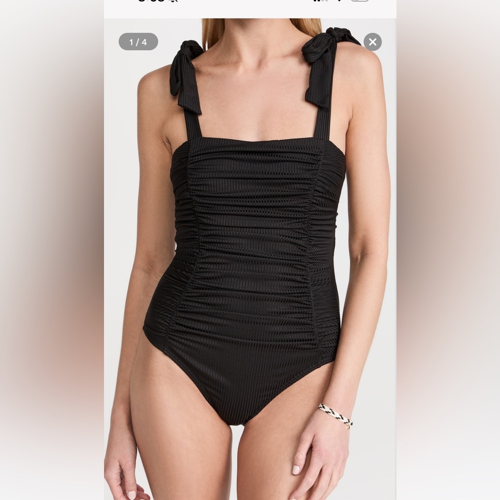 MINKPINK Black Ruched One-Piece Swimsuit